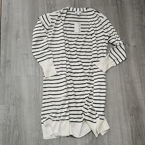 Nine West Striped Long Cardigan